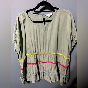 Babydoll type mint green shirt.